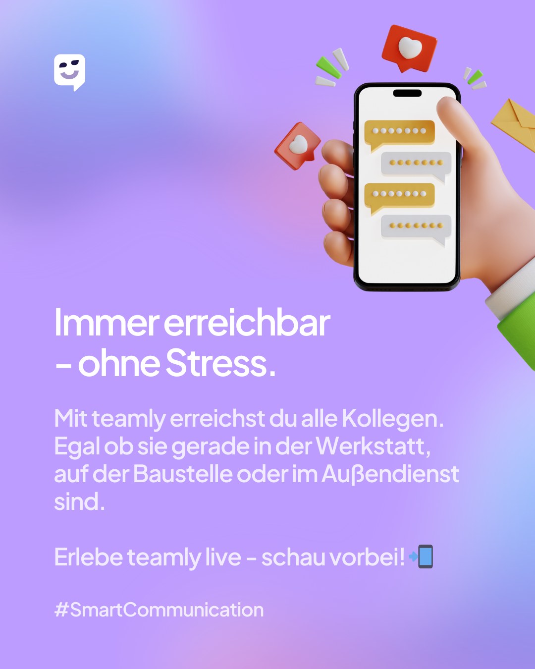 📱 𝗠𝗼𝗯𝗶𝗹𝗲 𝗞𝗼𝗺𝗺𝘂𝗻𝗶𝗸𝗮𝘁𝗶𝗼𝗻: Mit teamly erreichst du deine Mit…