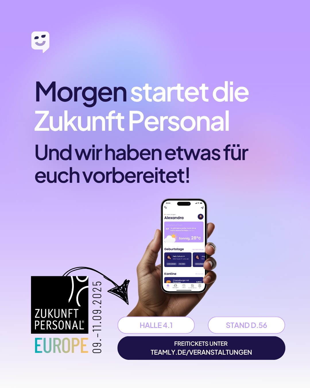 Morgen ist es endlich so weit: Unser erstes Mal auf der Zukunft Personal! 🎉